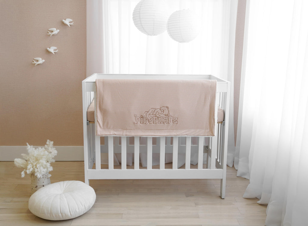Striped - Portable Mini-Crib Beige