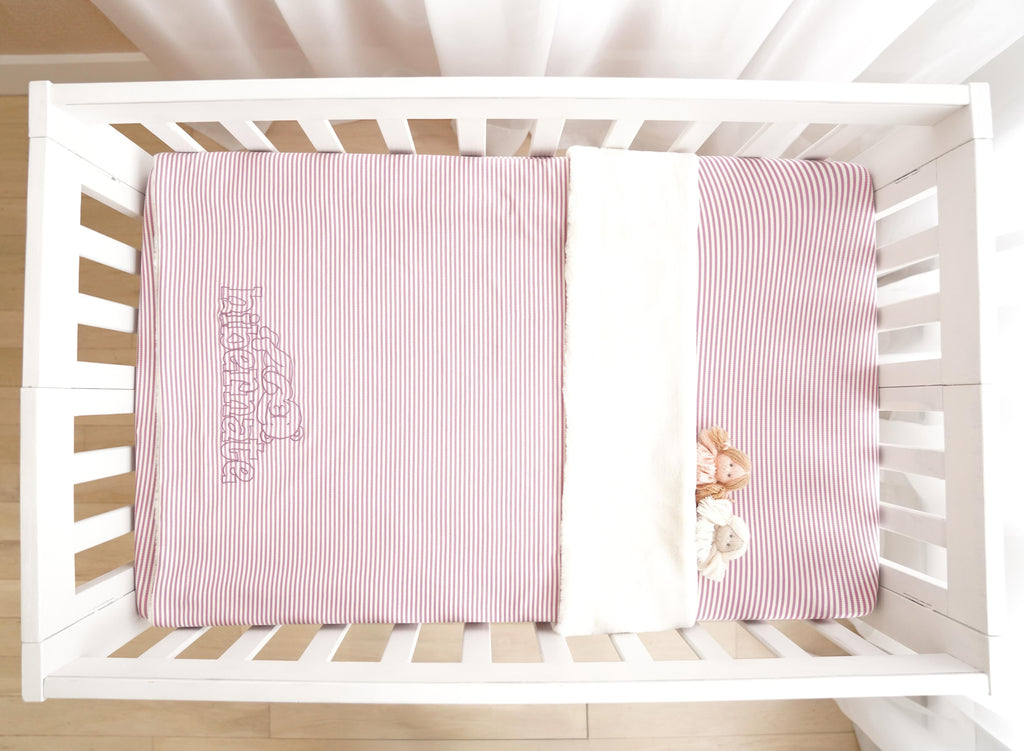 Striped - Portable Mini-Crib Lilac